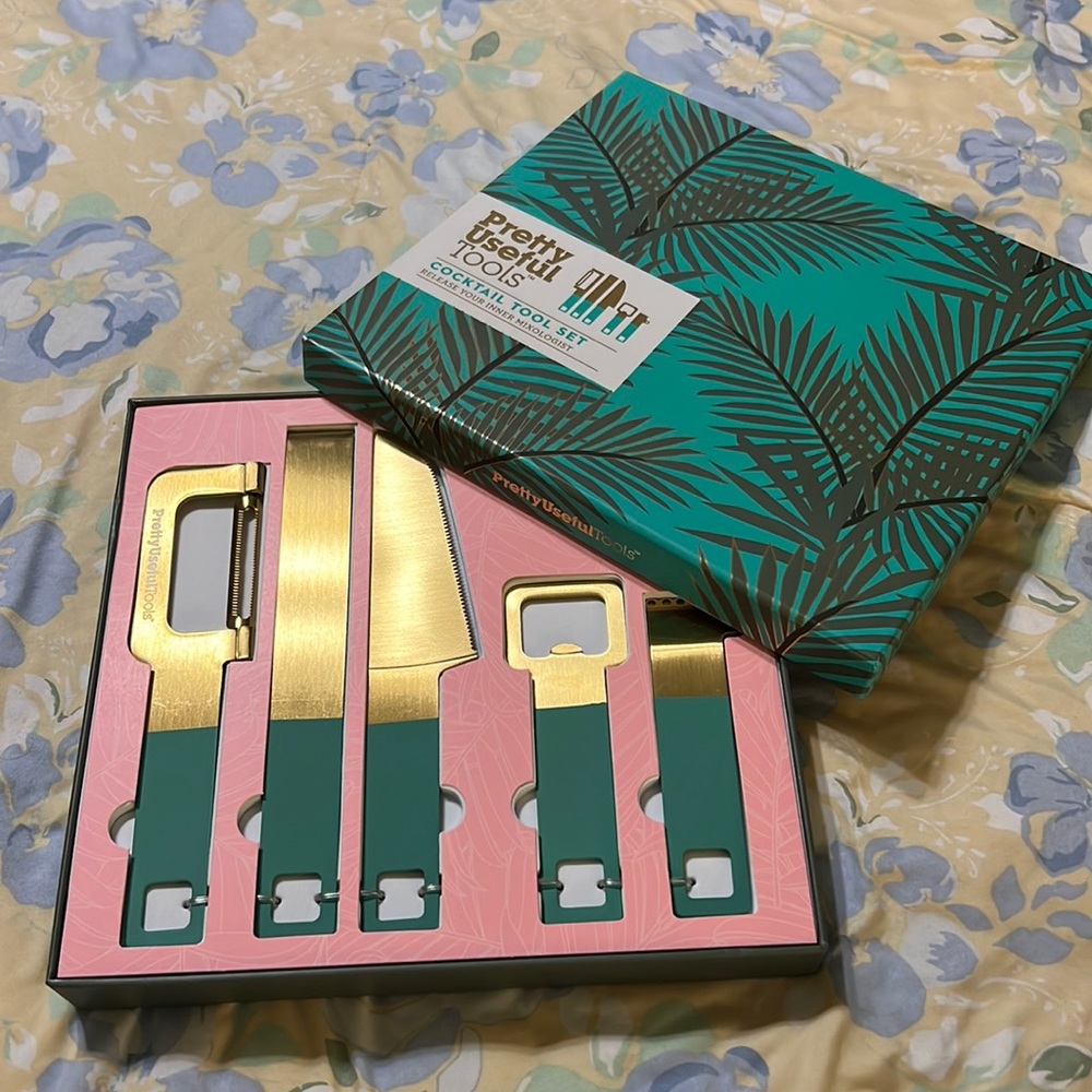 PRETTY USEFUL TOOLS | New Cocktail Set Topaz. Open box item but never used.